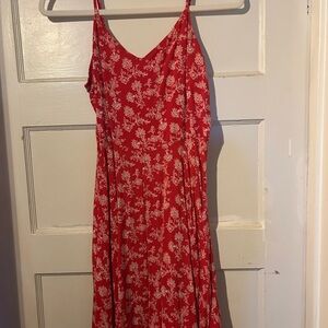 GAP Red Floral Midi Dress